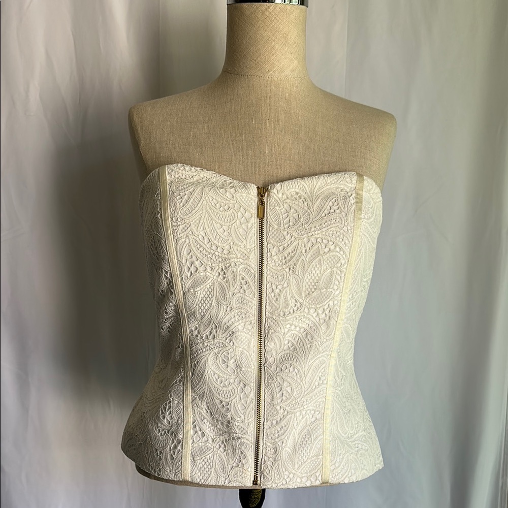 White Lace Bustier Top